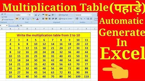 How Can Automatic Generate Multiplication Table In MS Excel || Automatic Tables in MS Excel