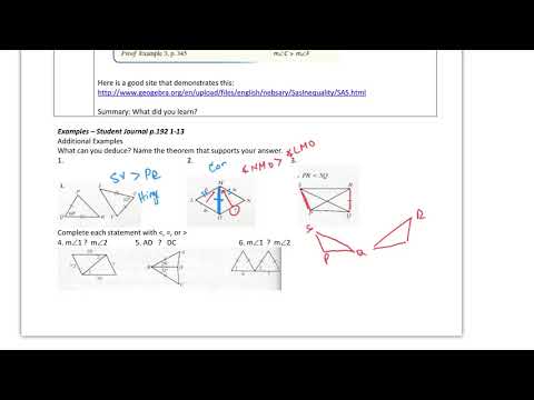 Geometry Hinge Theorem & Converse - SAS & SSS Inequality in Triangles