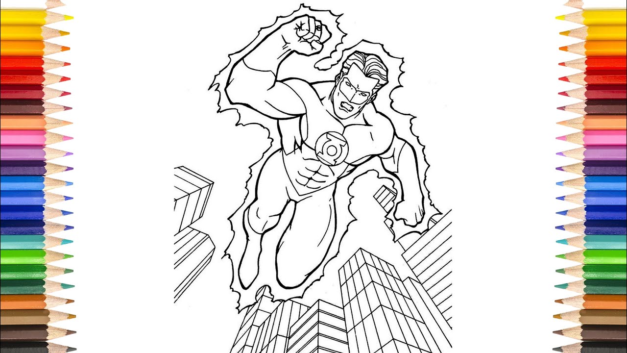 GREEN Lantern Coloring Pages | Green Guy Lantern Corp Coloring Pages