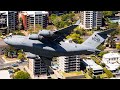 RAAF C-17 LOW LEVEL through Brisbane CBD | Riverfire 2021