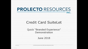 Prolecto Credit Card Suitelet Demonstration 20180609