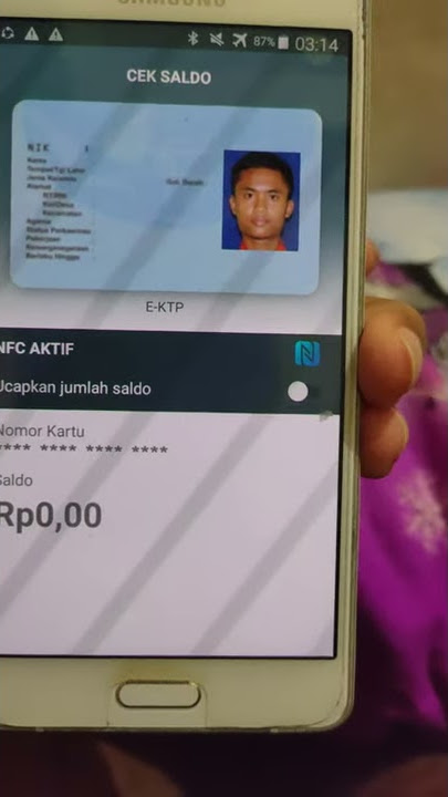 Fitur NFC untuk cek dan isi ulang e-toll / e-money, dicoba untuk e-KTP
