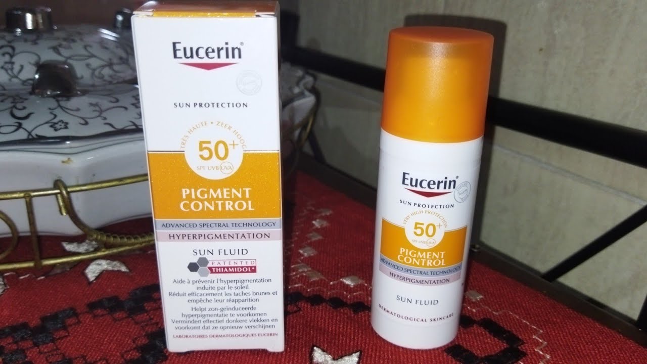 Eucerin  واقي شمس ضد التصبغات و يصفي الوجه .