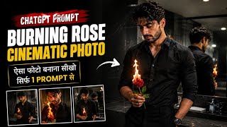 🔥 ChatGPT Se Burning Rose Cinematic Photo Kaise Banaye | 1 Prompt Trick screenshot 5