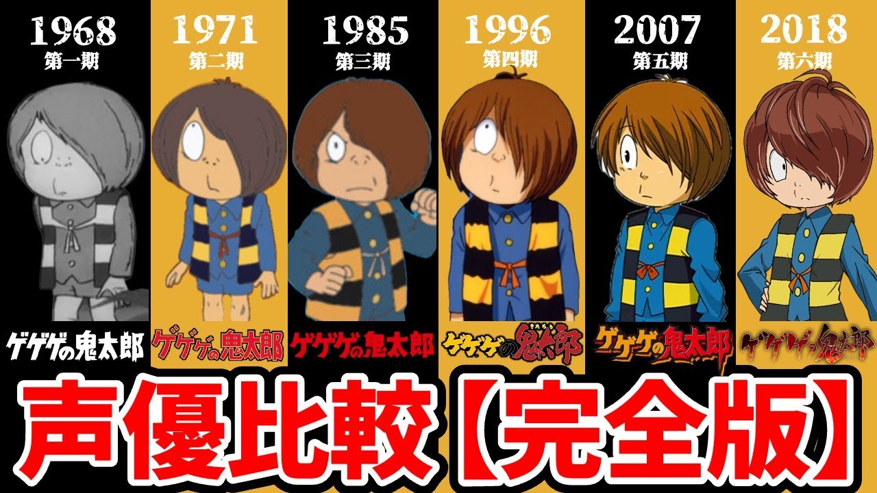 【ゲゲゲの鬼太郎】歴代声優比較！聴き比べ完全版！ゲゲゲの鬼太郎 私の愛した歴代ゲゲゲ/鬼太郎声優：野沢雅子/戸田恵子/松岡洋子/高山みなみ/沢城みゆき 歌い手：Ado