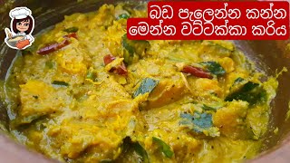 කිරට පාටට රසට වට්ටක්කා|Pumpkin Curry with Coconut Milk|Katagasma Cooking