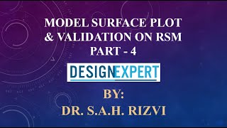 Model Surface Plot & Validation on RSM Part 4