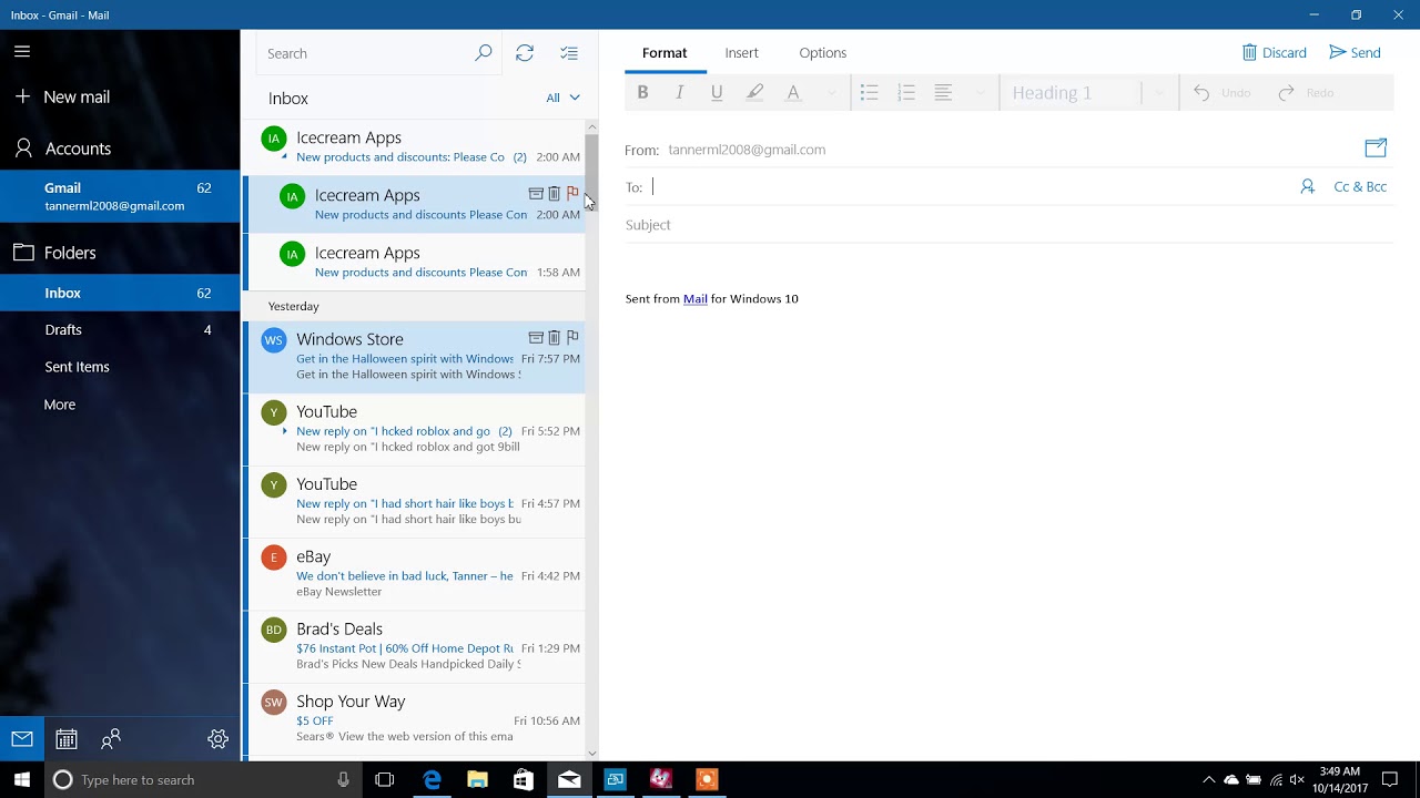 How To Send Email On Windows 10 Youtube