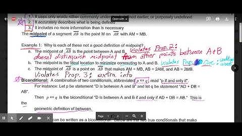 2.4 Good Definitions Video Lesson Honors Geometry