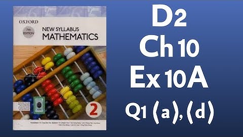 New Syllabus Mathematics D2 Chapter 10: Pythagoras Theorem Exercise 10A Q 1(a), (d)