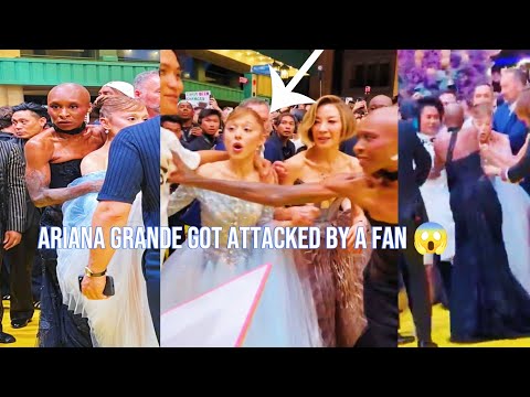 Ariana Grande Got Attacked By A Fan And Cynthia Erivo Jumped To Save Her | #arianagrande