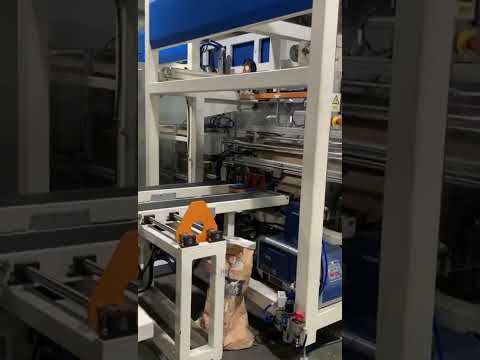 Automatic film rolls bagging and box packing line