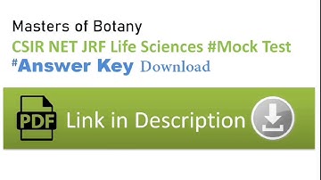 [PDF] Mock Test: Answer Key (CSIR NET JRF LIFE SCIENCES)