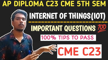 Internet of things (IOT)| ap diploma C23 cme 5th sem iot important questions|