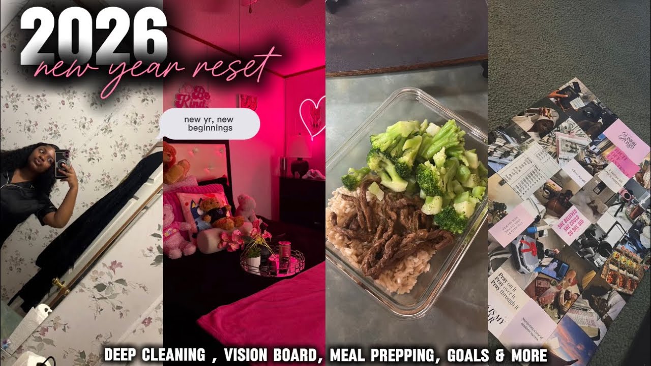 my 2026 NEW YEAR RESET routine 💐 | vision board, declutter, new goals, + more 