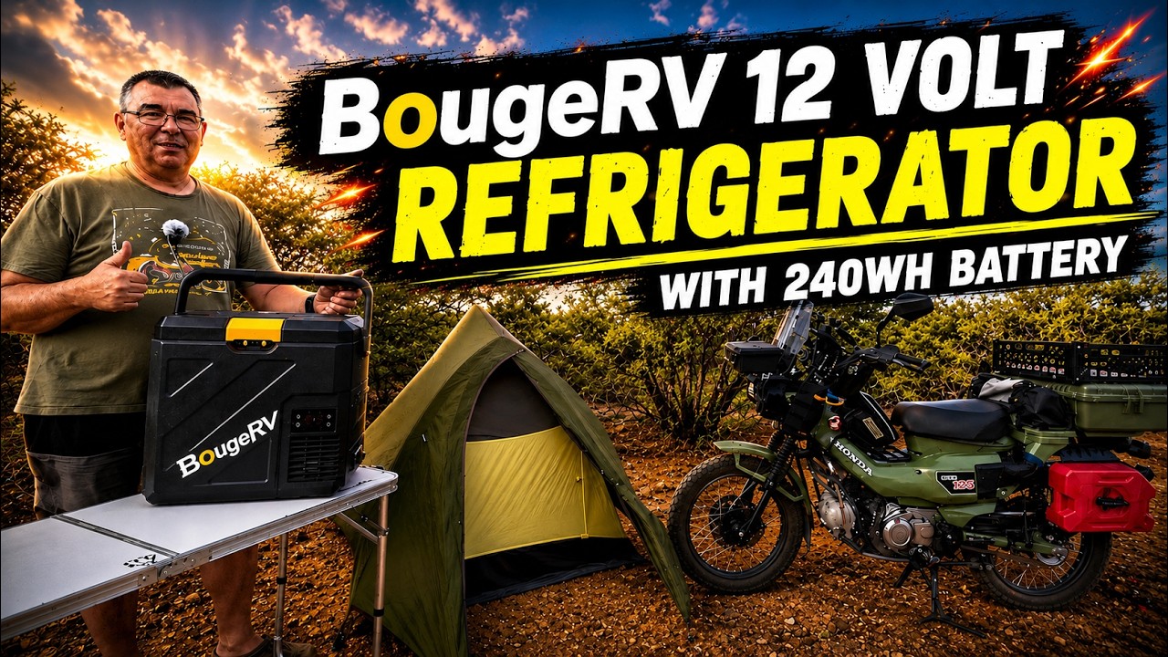BougeRV 12 Volt 20L 21qt Portable Refrigerator with 240Wh Battery