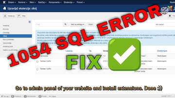 SQL Error 1054 Unknown column in field list while installing extensions
