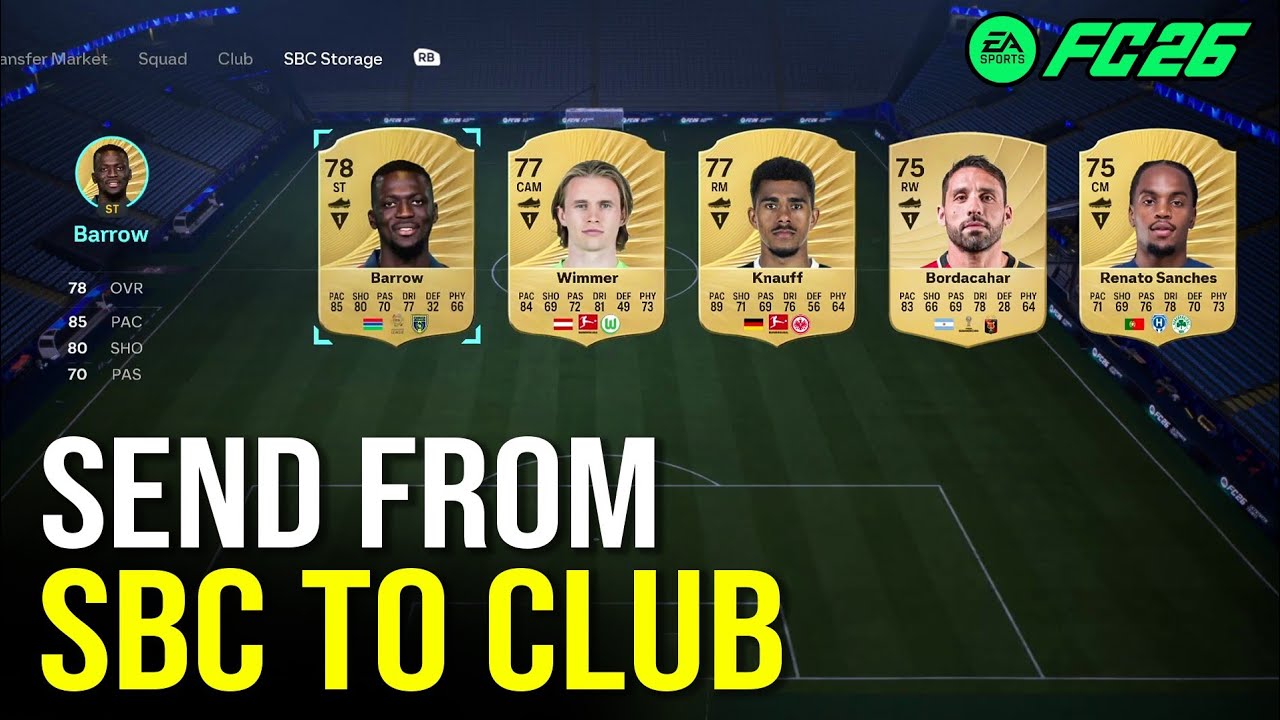 FC 26: Как отправить игрока из хранилища SBC в клуб (переместить из дубликата хранилища)