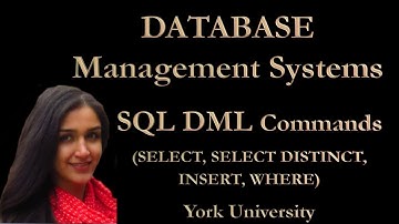 Lecture 9: SQL Data Manipulation Language (DML), Part 1