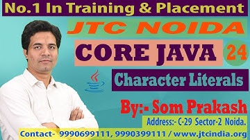 Core Java -9 : Java Language : Character Literals | SCJP / OCJP by Som Sir Part-24