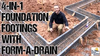 First Concrete Pour: Form-A-Drain 4-in-1 Foundation Footings