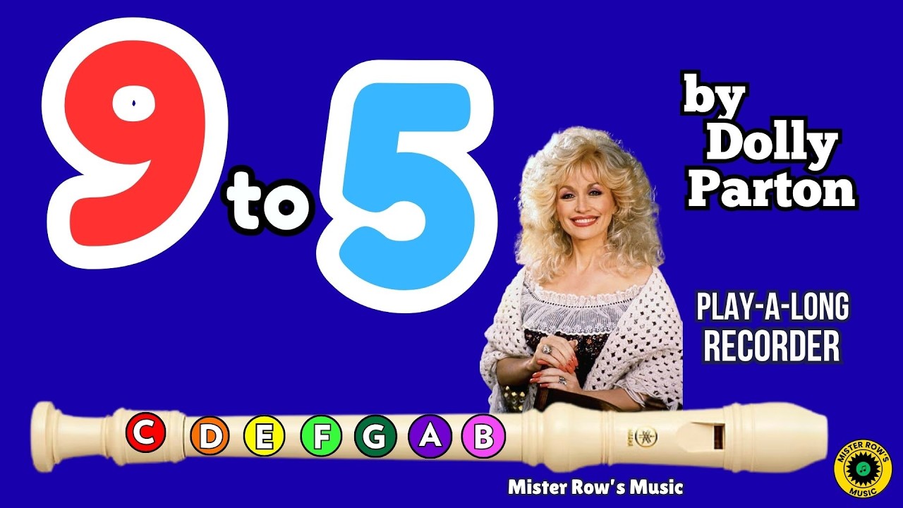9 TO 5 | DOLLY PARTON | Recorder Level 2 | Notes G A C D | Color-Coded Notes