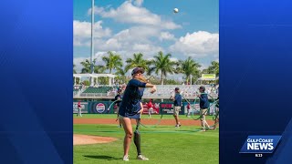 Woman who lost leg in boat accident throws first pitch at Twins game with doctor who saved her life