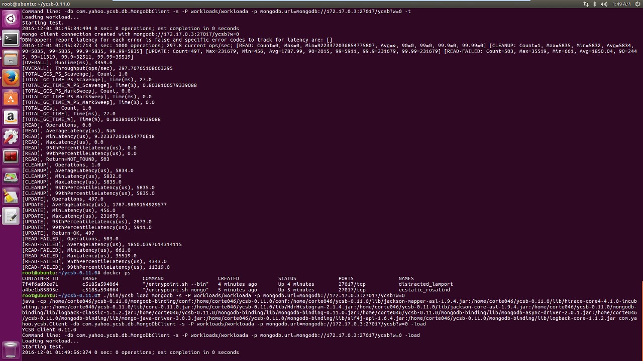 Docker MongoDB YCSB YouTube