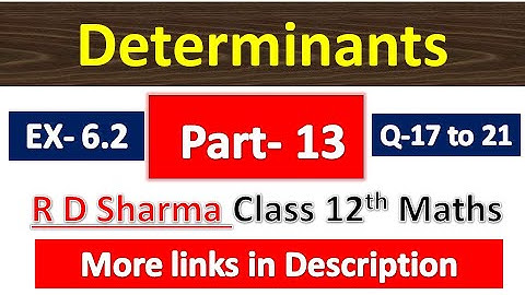 Determinants | R D Sharma Class 12th Maths Solution | Dhanpat Rai Publication | Chapter 6 | Part 13