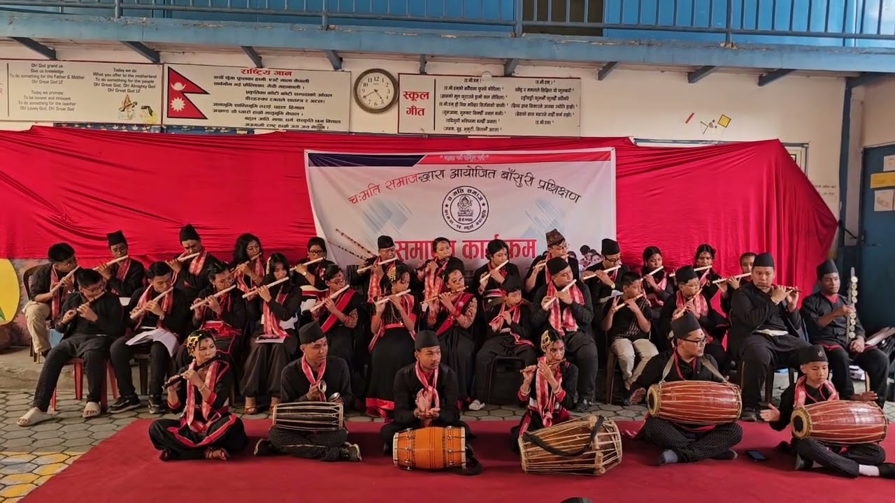 च:मति समाजया ग्वसालय् जुगु बासुरी प्रशिक्षण समापन समारोहया छगु न्हैपुगु दृश्य 