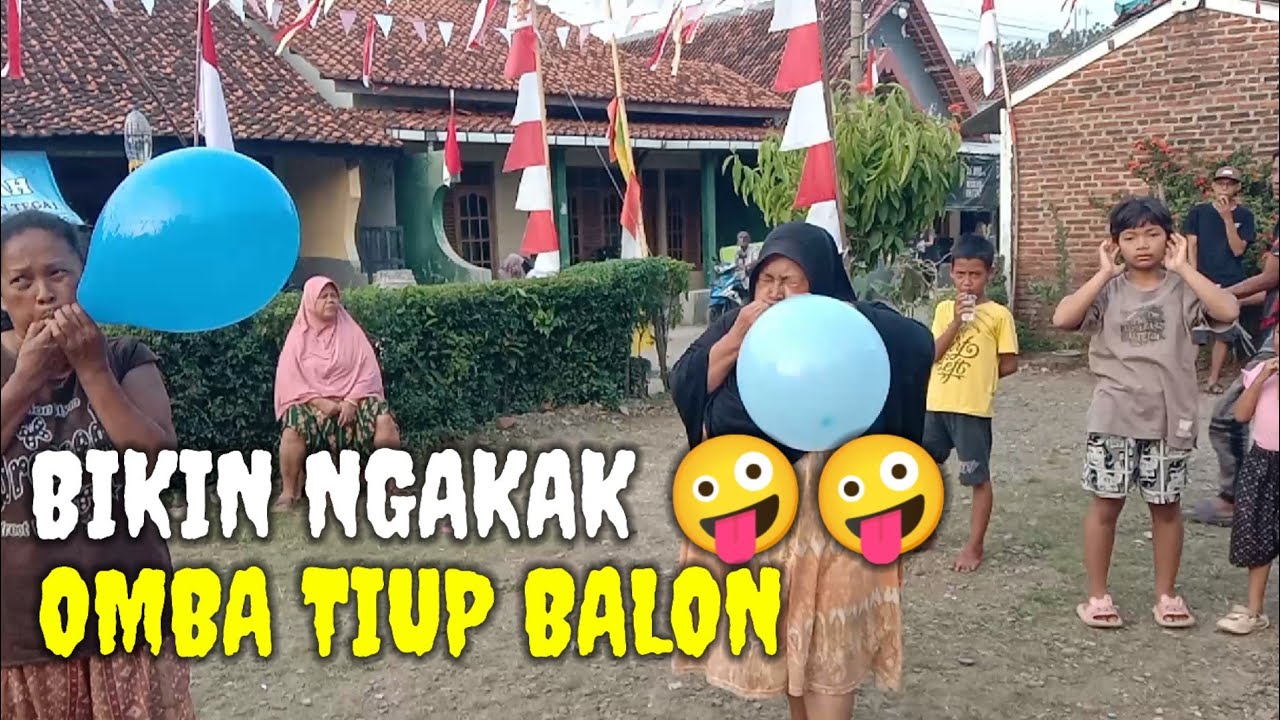 BIKIN NGAKAK‼️LOMBA TIUP BALON IBU IBU DI HUT RI KE 80