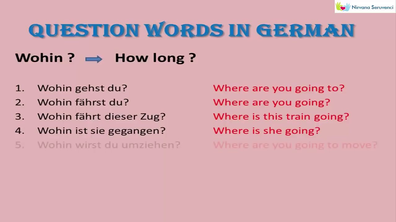 W Fragen Deutsch | Question Words In German | - YouTube