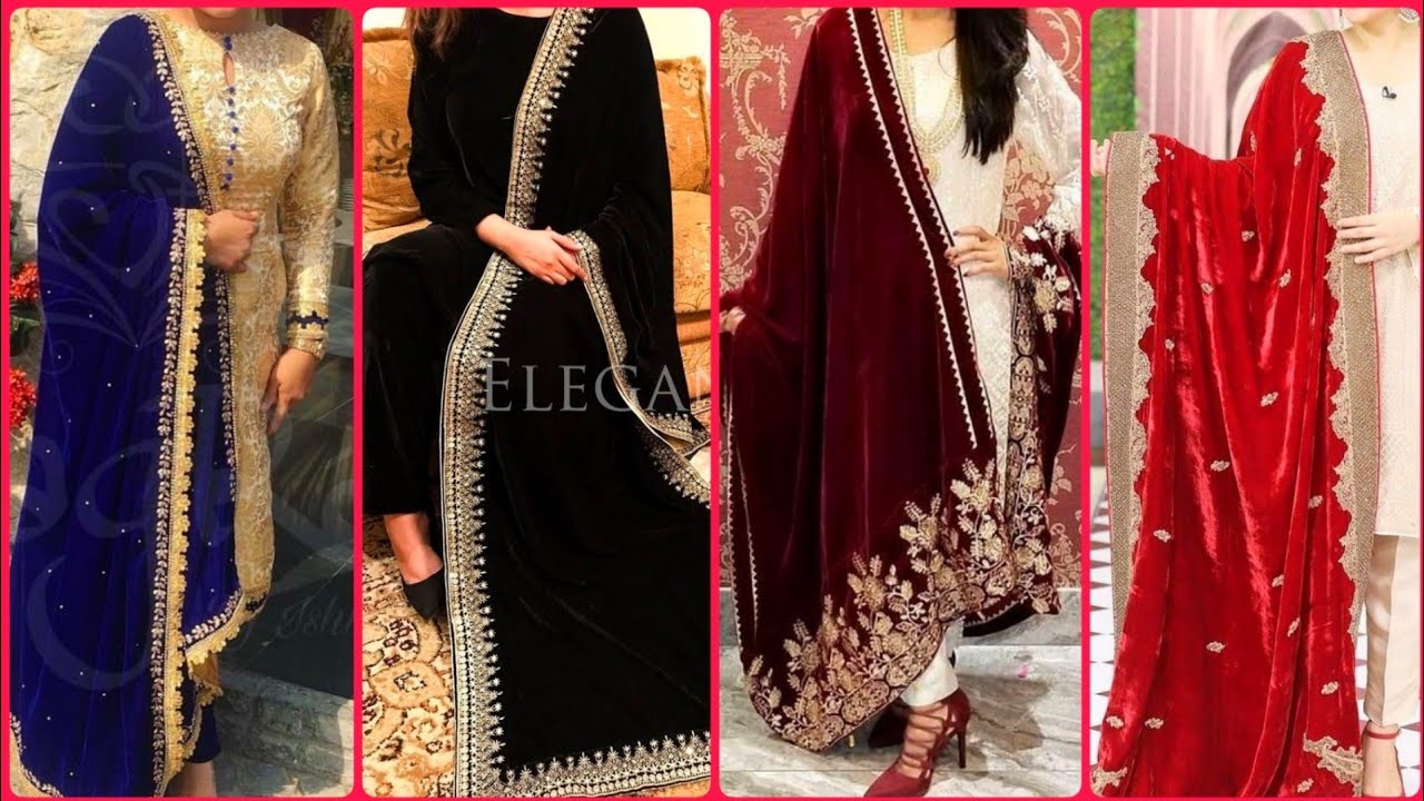 velvet suit with dupatta