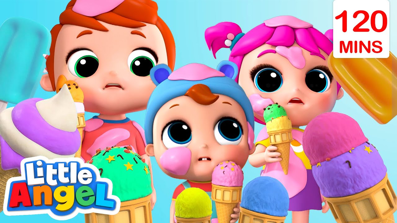 Ice Cream Overload Song | 2 Hours of Little Angel | Moonbug Kids ...