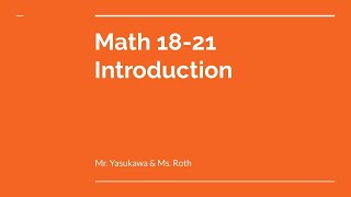 Math 18 21 Intro