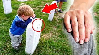 Boy Cries at His Mom&#39;s Grave Saying &#39;Take Me With You&#39; Until He Feels Woman&#39;s Hand on His Shoulder