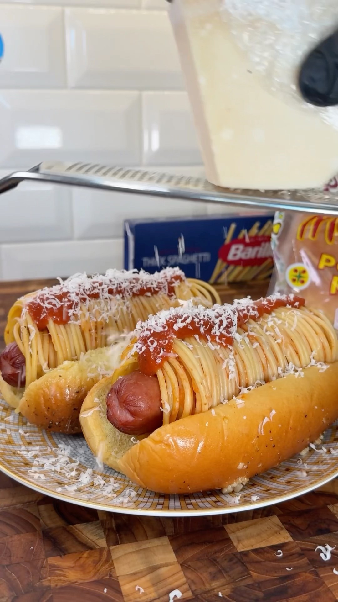 Fettuccine Alfredo Hotdogs ? #shorts