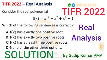 TIFR 2022 Real Analysis Solution | TIFR 2022 Mathematics Solution | by Sudip Kumar PMA