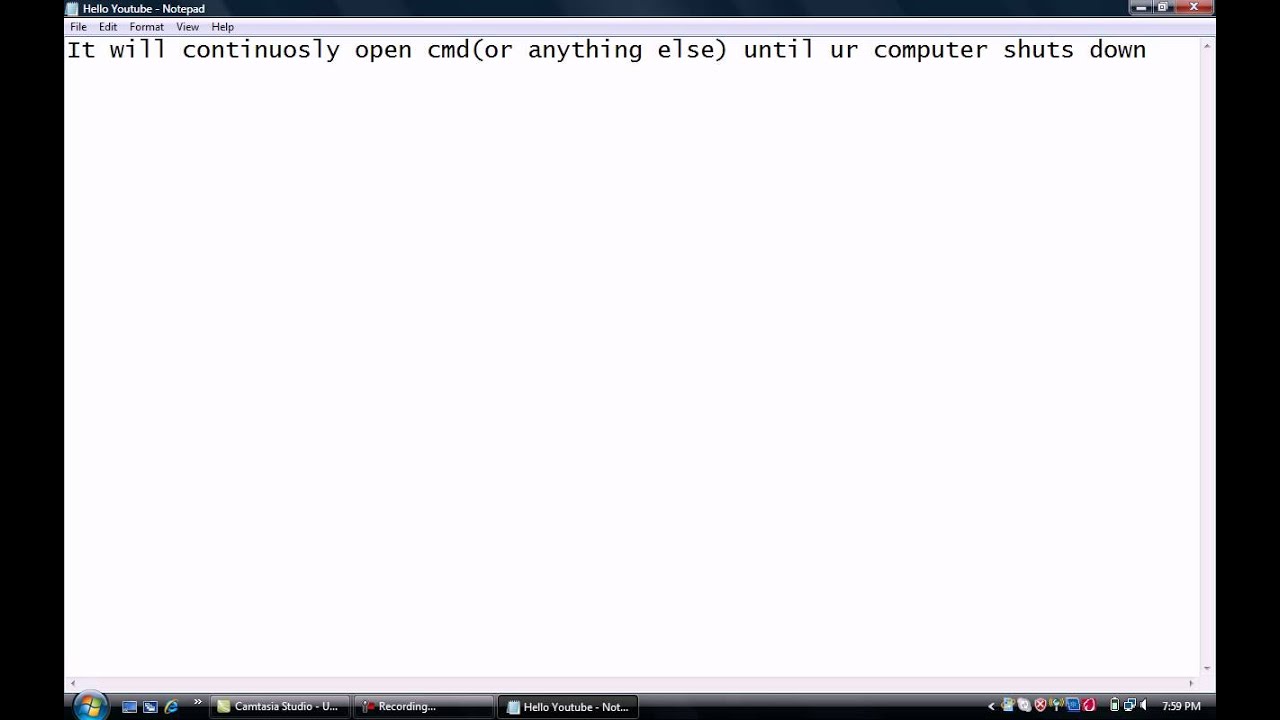 Loop Start Command Notepad CMD Open Loop,Enjoy :) - YouTube