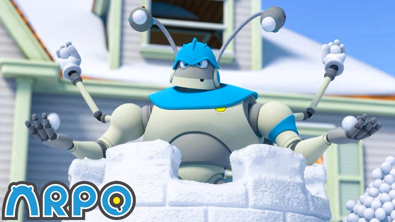 Snowball Compilation The Great Snowball Fight | ARPO the Robot | Funny Cartoons For Kids ...