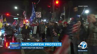 Protesters gather in Huntington Beach in defiance of state curfew amid COVID-19 surge I ABC7