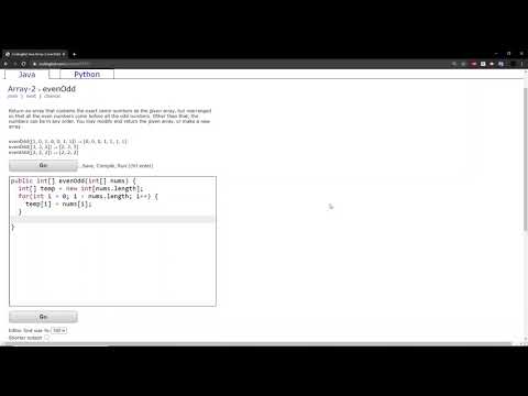 Array-2 (evenOdd) Java Tutorial || codingbat.com