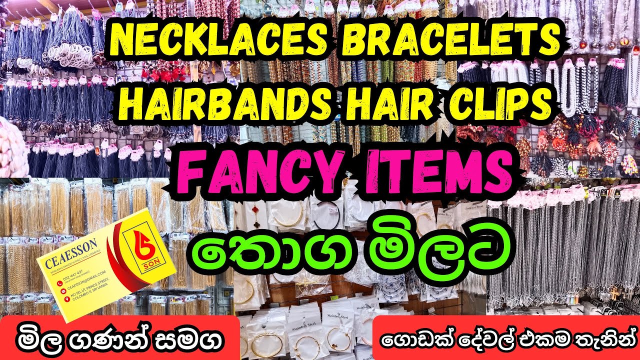Necklace Hair Band Hair Clips Rings Bracelets Earrings Fancy Items තොග මිලට👛ෆැන්සි අයිටම්ස් තොග මිලට