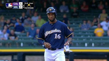 COL@MIL: Santana plates Cater on a single to left