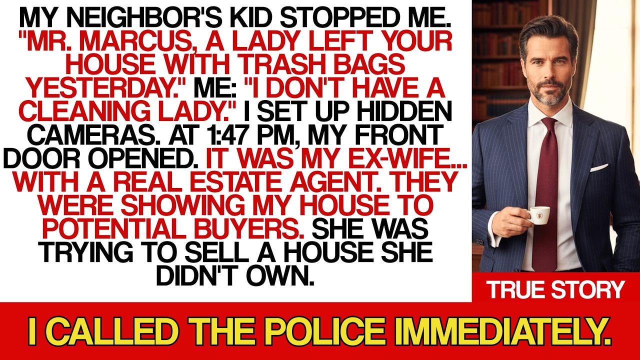 My neighbor's kid saw a woman leaving my house with trash bags... I live alone.