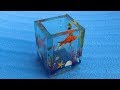 How to make ocean themed container || Resin Art || Diy