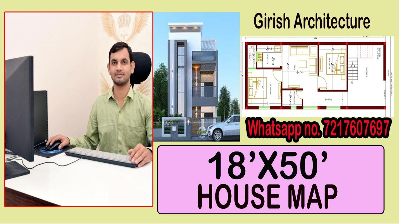 18 * 50 House Plan with car parking | 18 by 50 ghar ka naksha | Girish ...