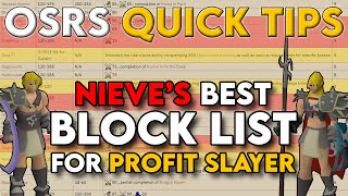 Nieves Best Block List for PROFIT - OSRS Quick Tips in 3 Minutes or Less