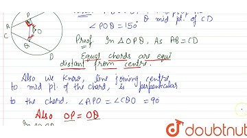 In the given figure, AB and CD are two equal chords of a circle, with centre O. If P is the mid-...