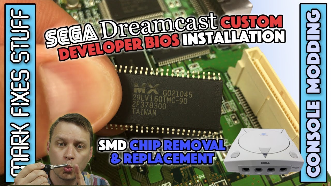 Sega Dreamcast Custom BIOS Install – SMD CHIP replacement JAPANESE CAKE!